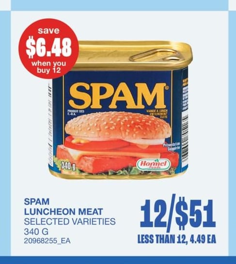 SPAM LUNCHEON MEAT, 340 G
