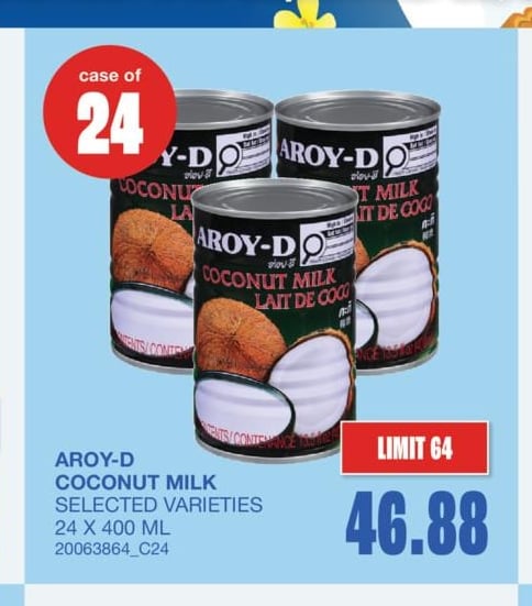 AROY-D COCONUT MILK, 24 X 400 ML