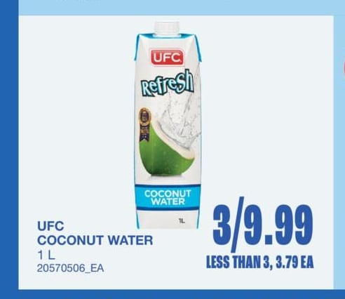 UFC COCONUT WATER, 1 L