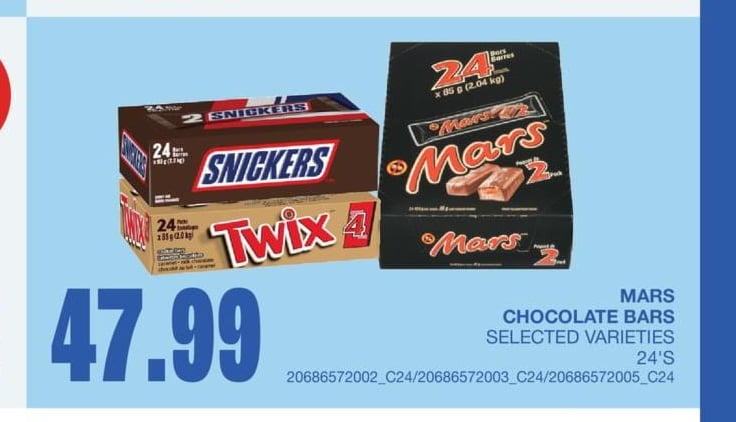 CHOCOLATE BARS, 24'S