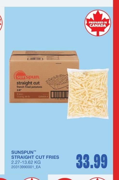 STRAIGHT CUT FRIES, 2.27-13.62 KG