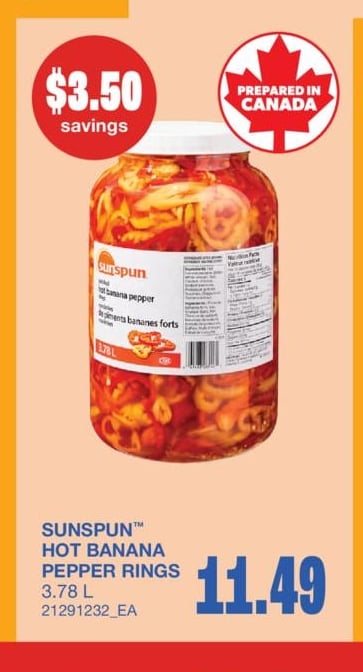 HOT BANANA PEPPER RINGS, 3.78 L · p12
