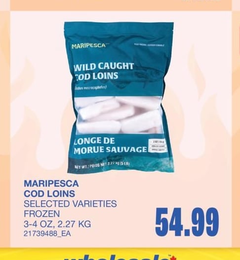 COD LOINS, 3-4 OZ, 2.27 KG