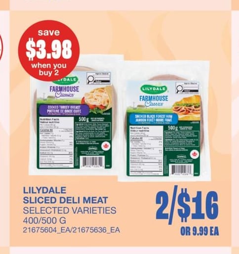 SLICED DELI MEAT, 400/500 G