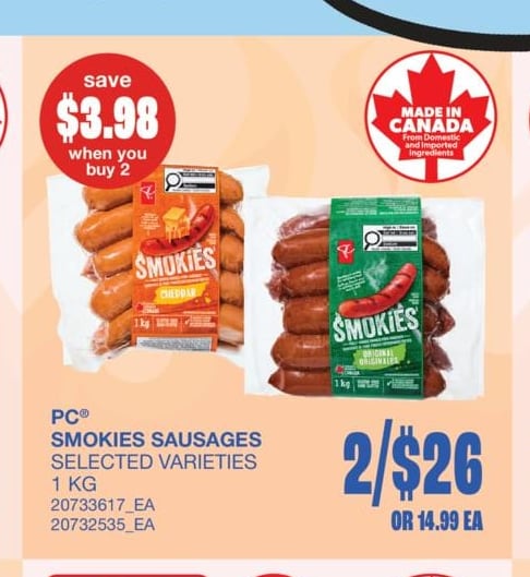 SMOKIES SAUSAGES, 1 KG