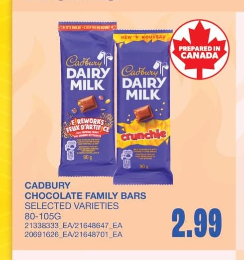 CADBURY CHOCOLATE FAMILY BARS, 80-105G