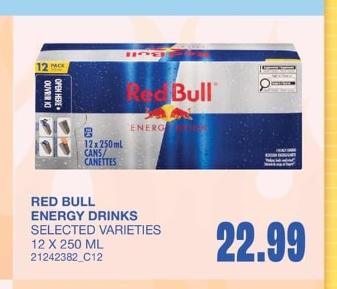 RED BULL ENERGY DRINKS, 12 X 250 ML