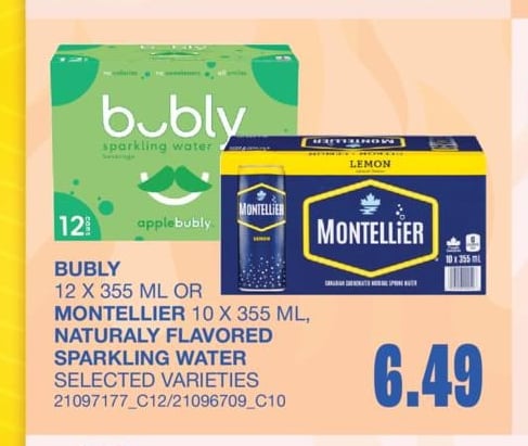 12 X 355 ML OR 10 X 355 ML, NATURALY FLAVORED SPARKLING WATER