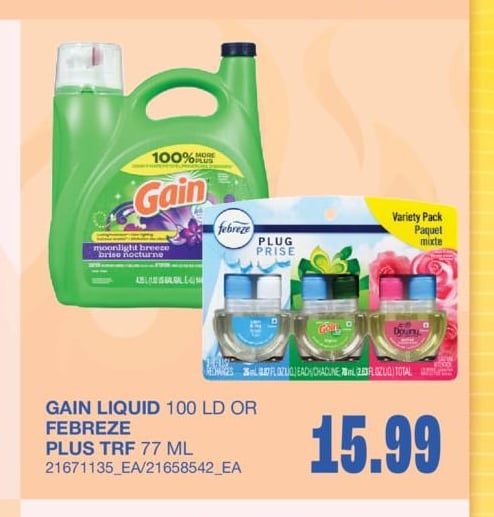 GAIN LIQUID, 100 LD OR FEBREZE PLUS TRF, 77 ML