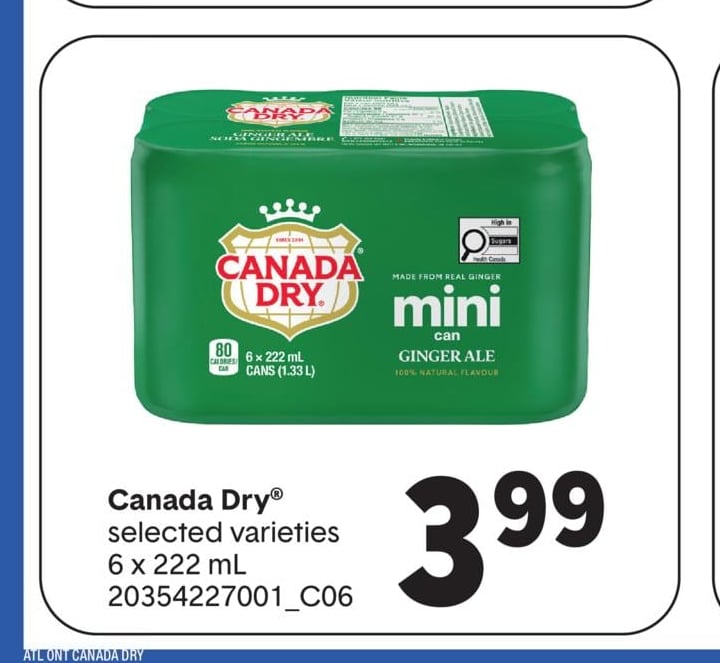 CANADA DRY®, 6 x 222 mL