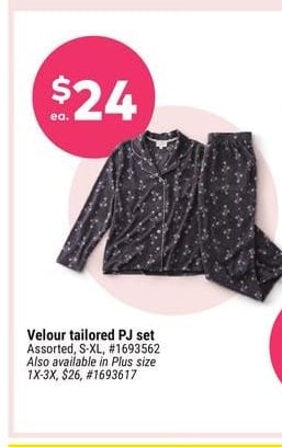 Velour tailored PJ set