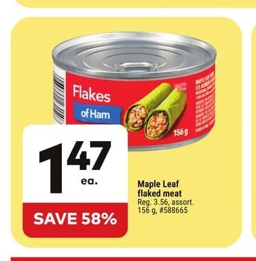 Maple Leaf flaked meat
