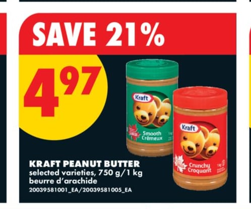 KRAFT PEANUT BUTTER, 750 G/1 KG