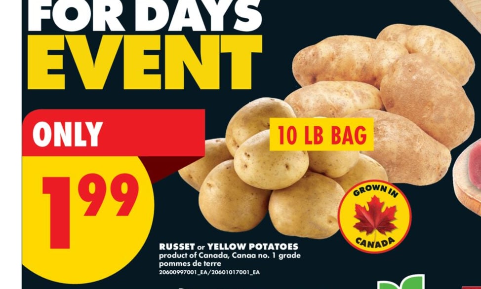 RUSSET OR YELLOW POTATOES
