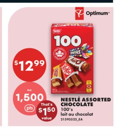 NESTLÉ ASSORTED CHOCOLATE, 100'S