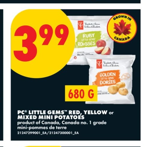 PC® LITTLE GEMS™ RED, YELLOW or MIXED MINI POTATOES, 680 G