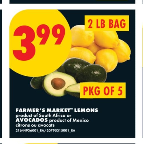 FARMER'S MARKET™ LEMONS or AVOCADOS