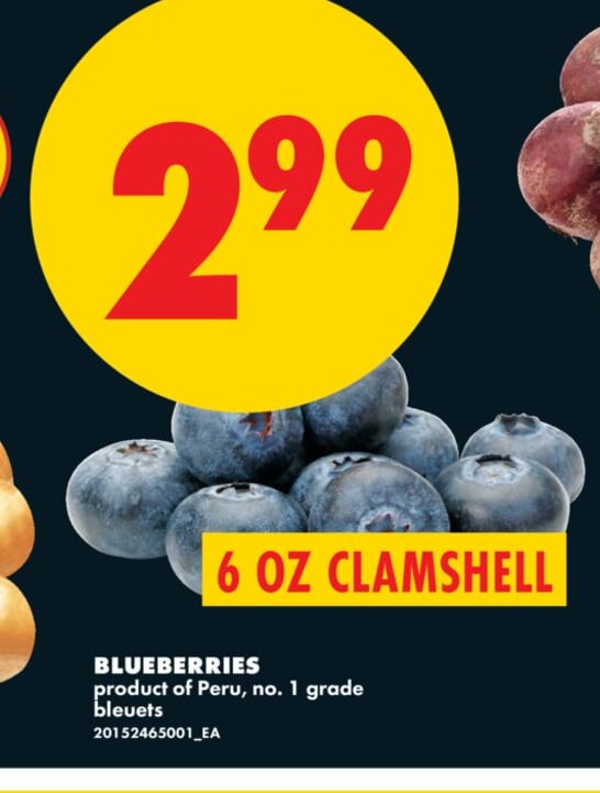 BLUEBERRIES, 6 OZ CLAMSHELL