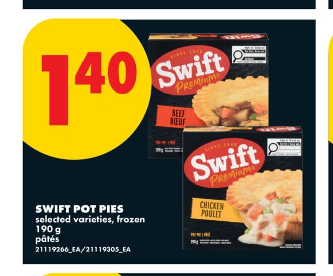 SWIFT POT PIES, 190 G