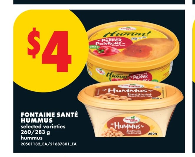 FONTAINE SANTÉ HUMMUS, 260/283 g