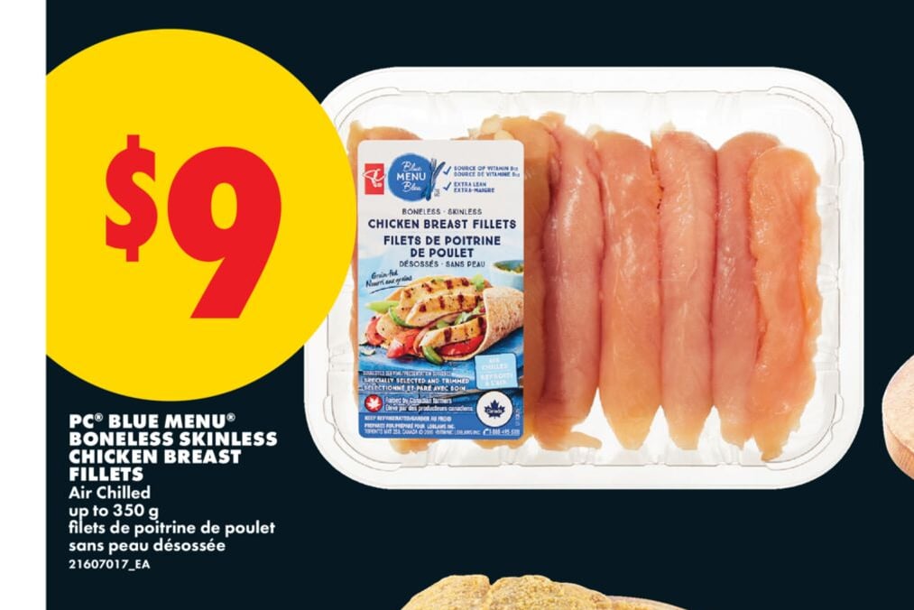 PC® BLUE MENU® BONELESS SKINLESS CHICKEN BREAST FILETS, Air Chilled up to 350 g