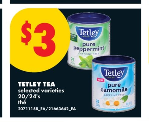 TETLEY TEA, 20/24'S