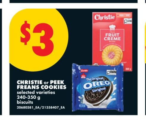 CHRISTIE OR PEEK FREANS COOKIES, 240-350 G