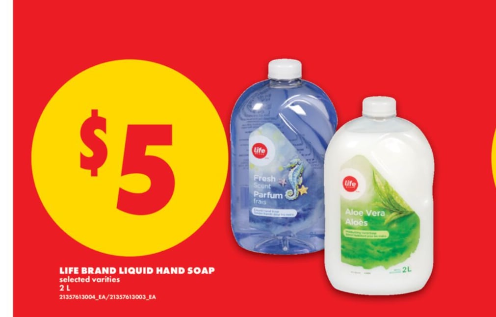 LIFE BRAND LIQUID HAND SOAP, 2 L