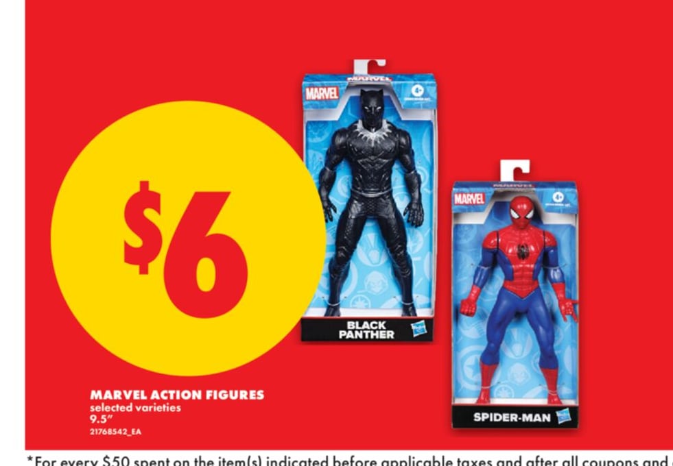 MARVEL ACTION FIGURES, 9.5"