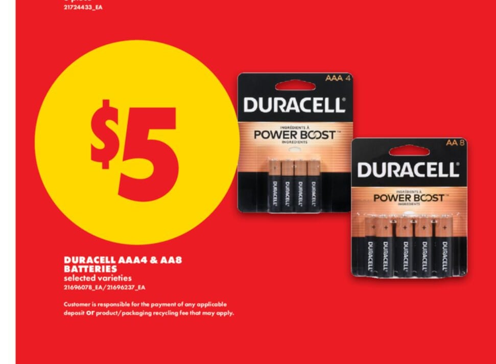 DURACELL AAA4 & AAB BATTERIES