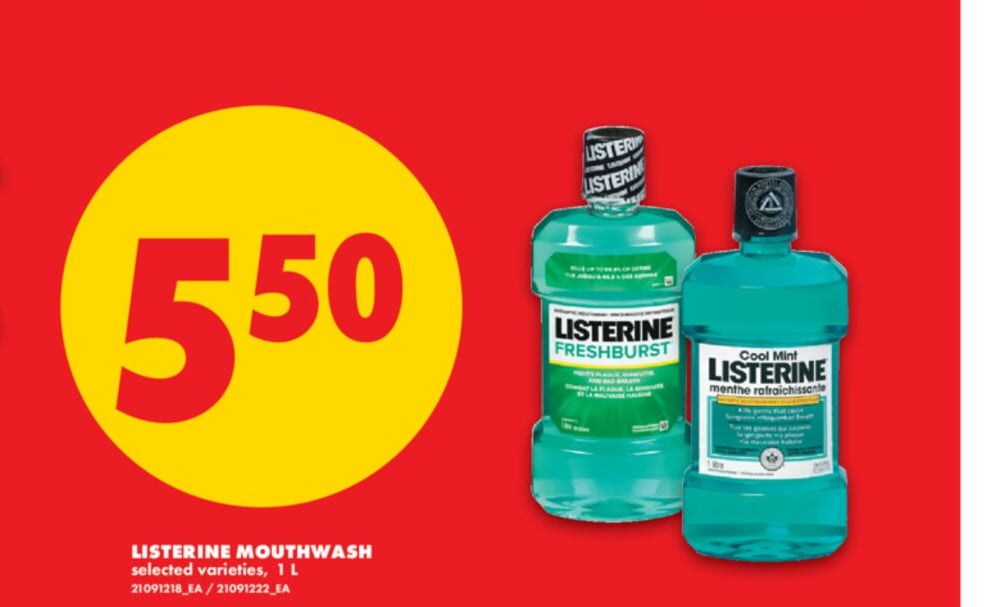LISTERINE MOUTHWASH, 1 L