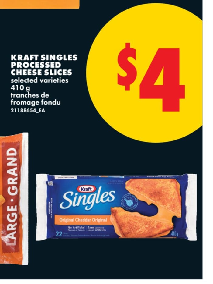 KRAFT SINGLES PROCESSED CHEESE SLICES, 410 G