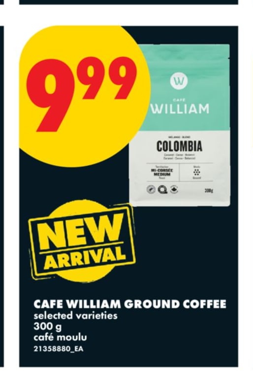 CAFE WILLIAM GROUND COFFEE, 300 G