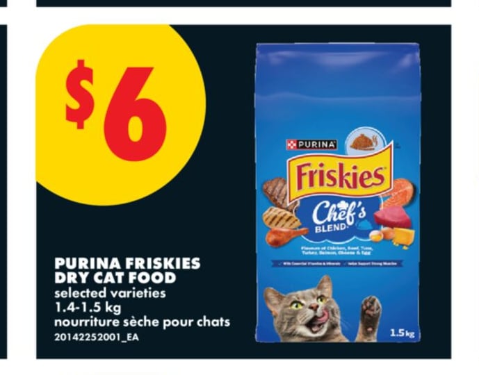 PURINA FRISKIES DRY CAT FOOD, 1.4-1.5 kg