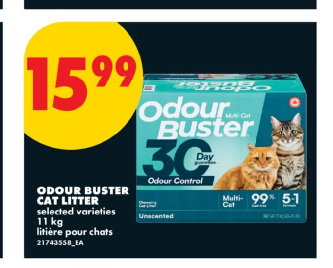 ODOUR BUSTER CAT LITTER, 11 KG