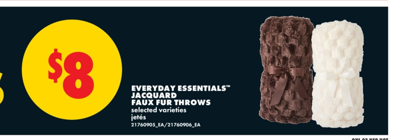 EVERYDAY ESSENTIALS™ JACQUARD FAUX FUR THROWS