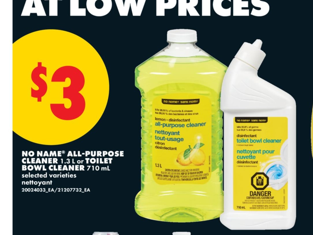 NO NAME® ALL-PURPOSE CLEANER, 1.3 L OR TOILET BOWL CLEANER, 710 ML