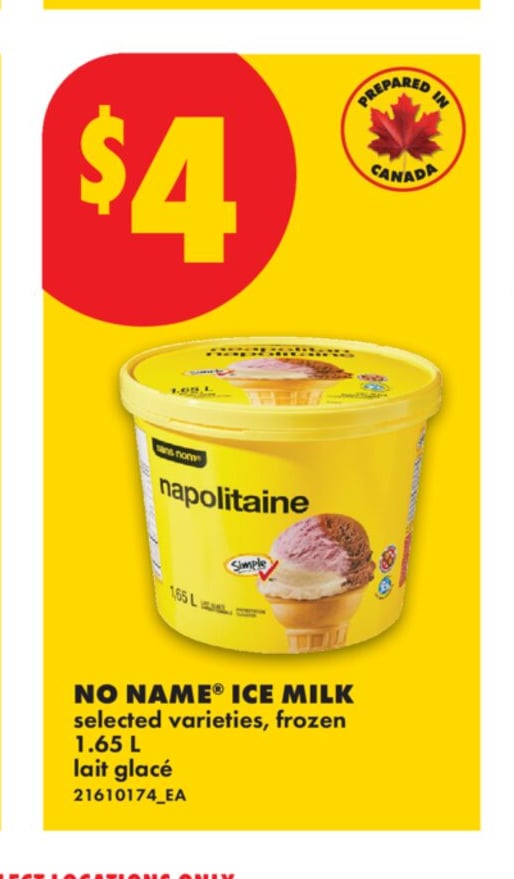 NO NAME® ICE MILK, 1.65 L