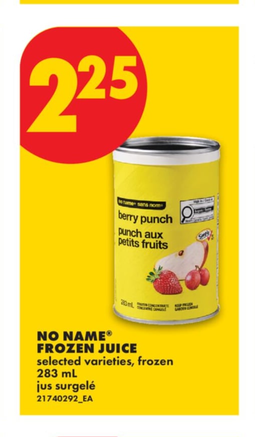 NO NAME® FROZEN JUICE, 283 ml
