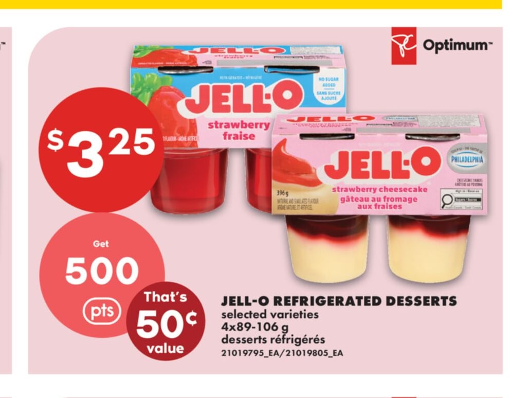 JELL-O REFRIGERATED DESSERTS, 4X89-106 G