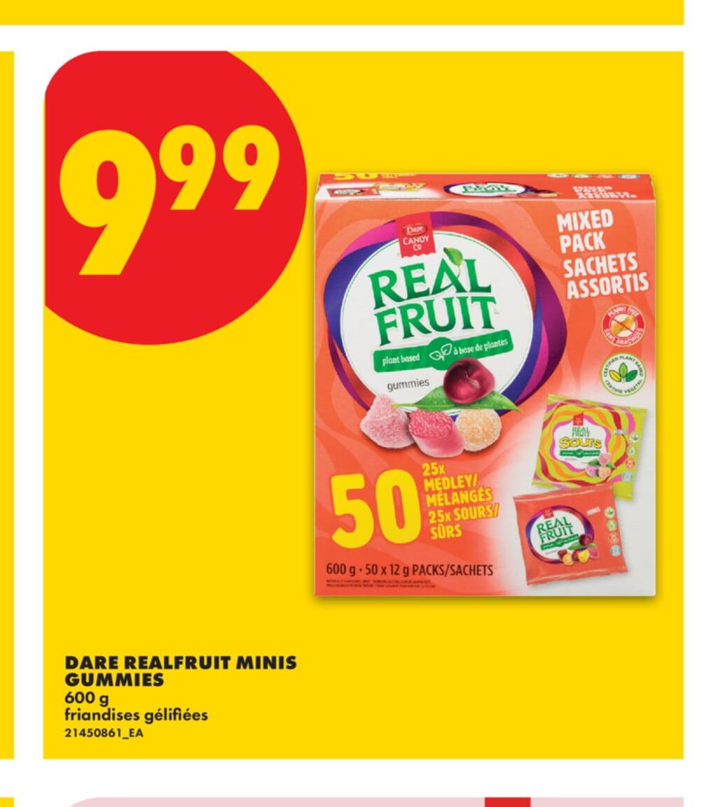 DARE REALFRUIT MINIS GUMMIES, 600 G