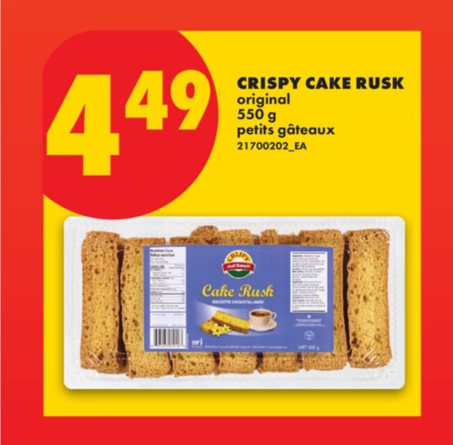 CRISPY CAKE RUSK, 550 G