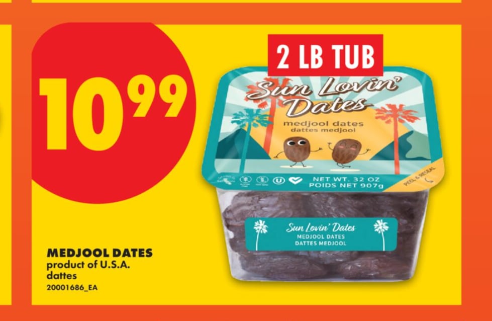 MEDJOOL DATES, 2 LB TUB