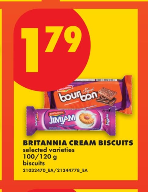 BRITANNIA CREAM BISCUITS, 100/120 G