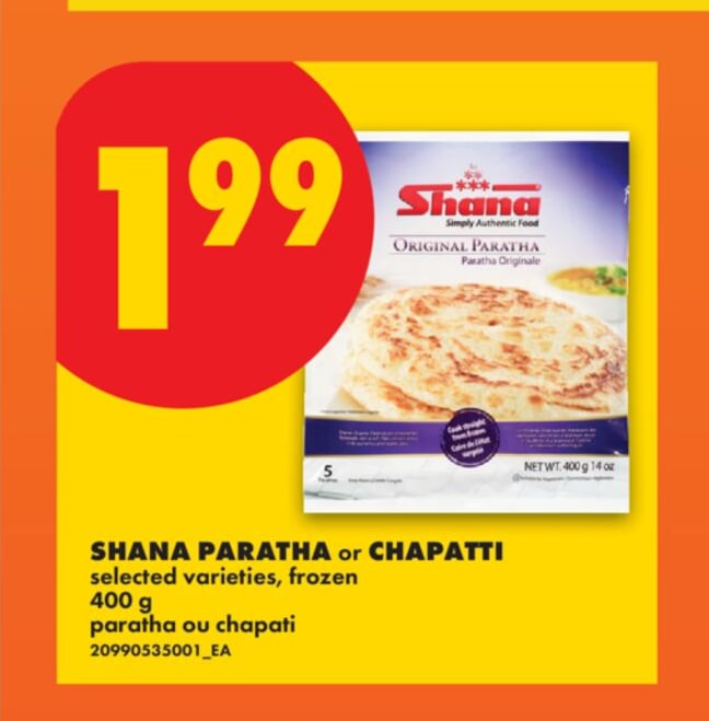 SHANA PARATHA OR CHAPATTI, 400 G