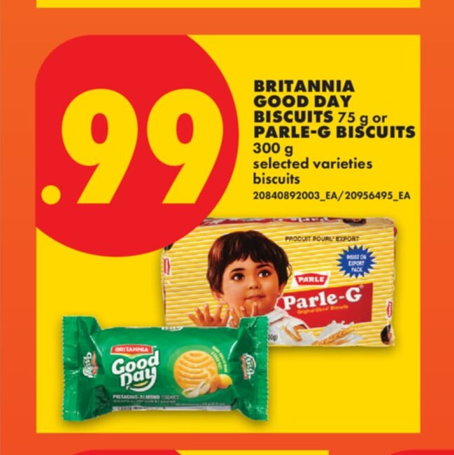 BRITANNIA GOOD DAY BISCUITS, 75 G OR PARLE-G BISCUITS, 300 G