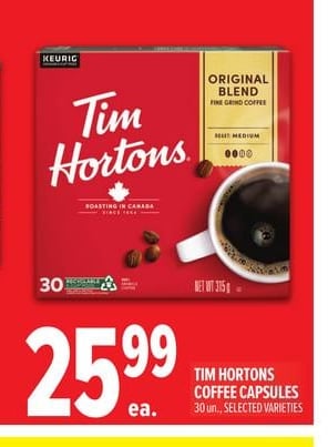 TIM HORTONS COFFEE CAPSULES