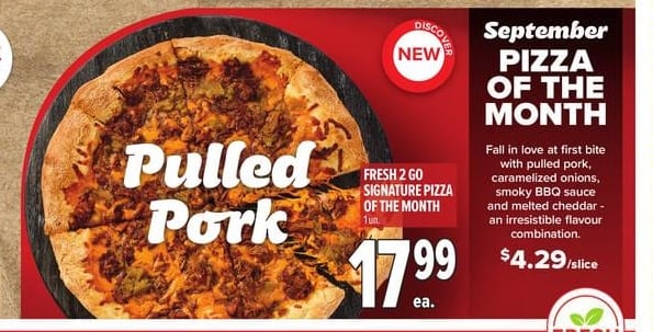 FRESH 2 GO SIGNATURE PIZZA OF THE MONTH