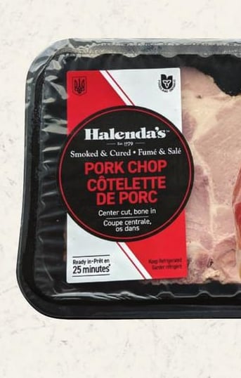 HALENDA'S MINI SMOKED HAM, SLICED BACK BACON, OR SMOKED PORK CHOP