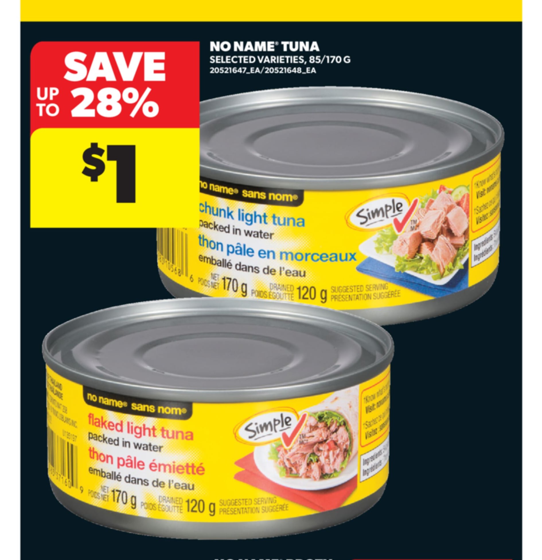 NO NAME® TUNA, 65/170 G